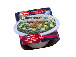 Švéda vepřové plecko s listovým špenátem a bramborem 330g