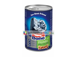 Bono konzerva kousky s příchutí drůbeží a zeleniny 1,25kg