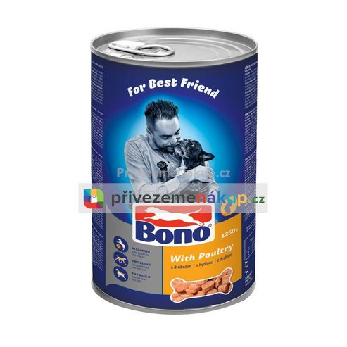 Bono konzerva pro psy kousky s příchutí drůbeží 1,25kg.jpg