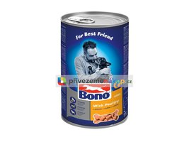 Bono konzerva pro psy kousky s příchutí drůbeží 1,25kg