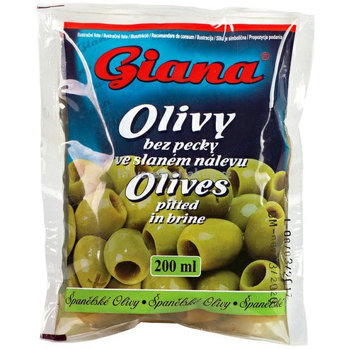 Giana olivy zelené bez pecky 195g sáček.jpg