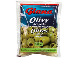 Giana olivy zelené bez pecky 195g sáček