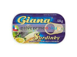 Giana sardinky ve slunečnicovém oleji s citrónem 125g