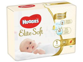 Huggies Elite Soft 1 3-5 kg dětské pleny 26 ks
