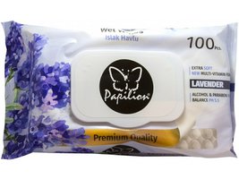 Papilion Vlhčené ubrousky Lavender s klipem 100ks