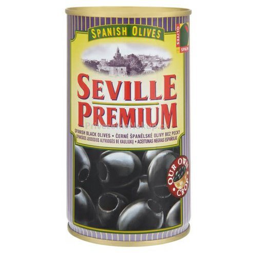 Seville Premium olivy černé bez pecky 350g plech.jpg