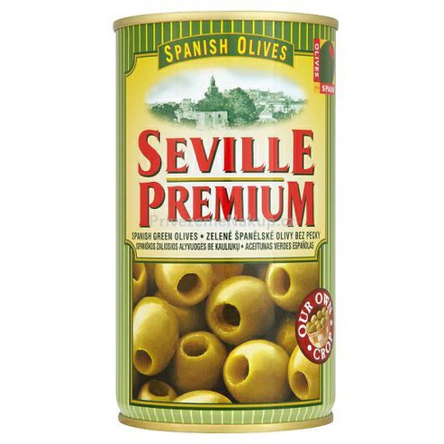 Seville Premium olivy zelené bez pecky 350g plech.jpg